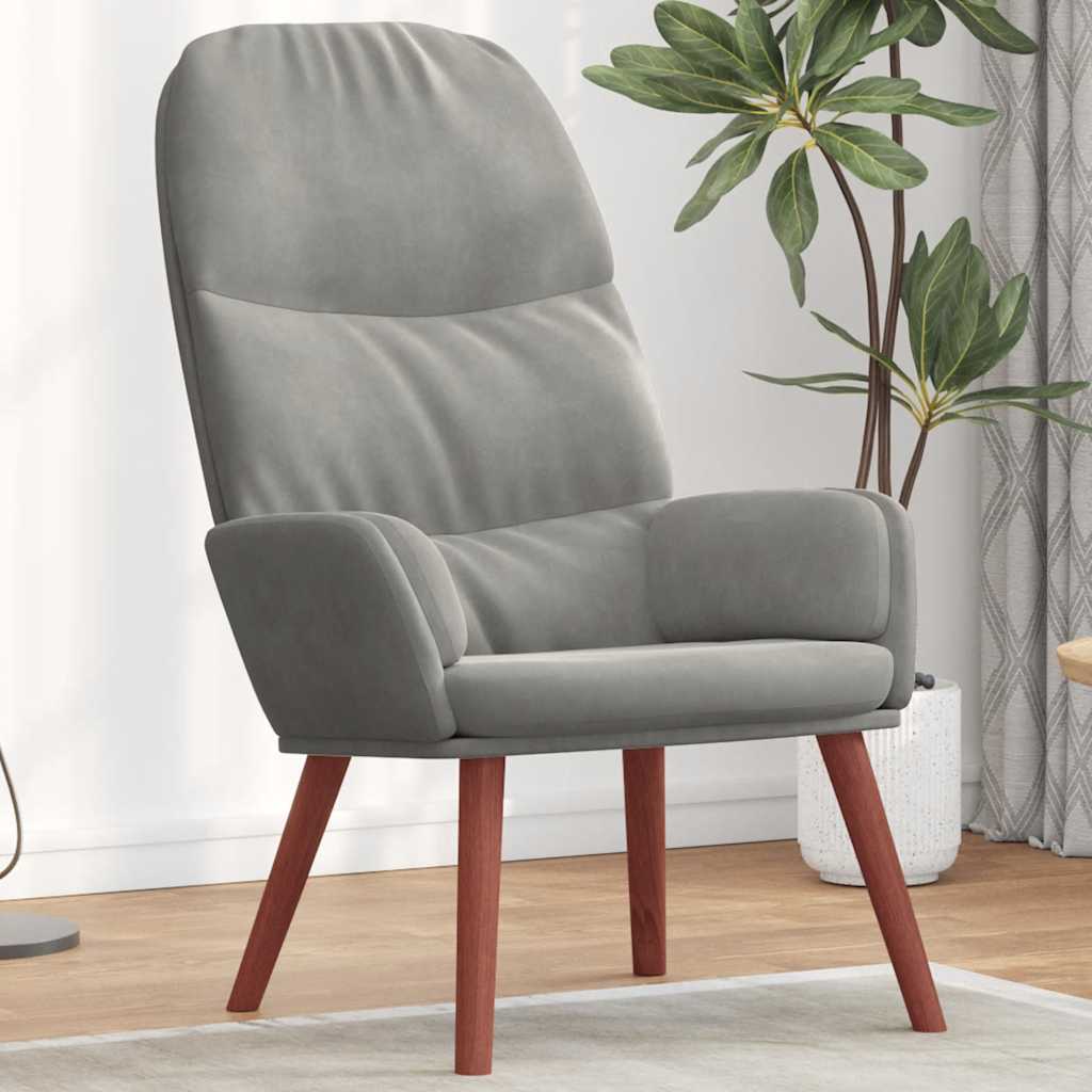 Sedia Relax Grigio Chiaro in Velluto | homemem39
