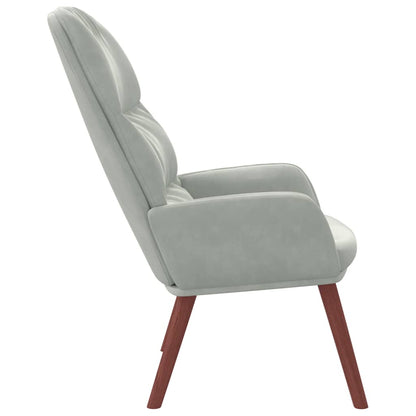 Sedia Relax Grigio Chiaro in Velluto - homemem39