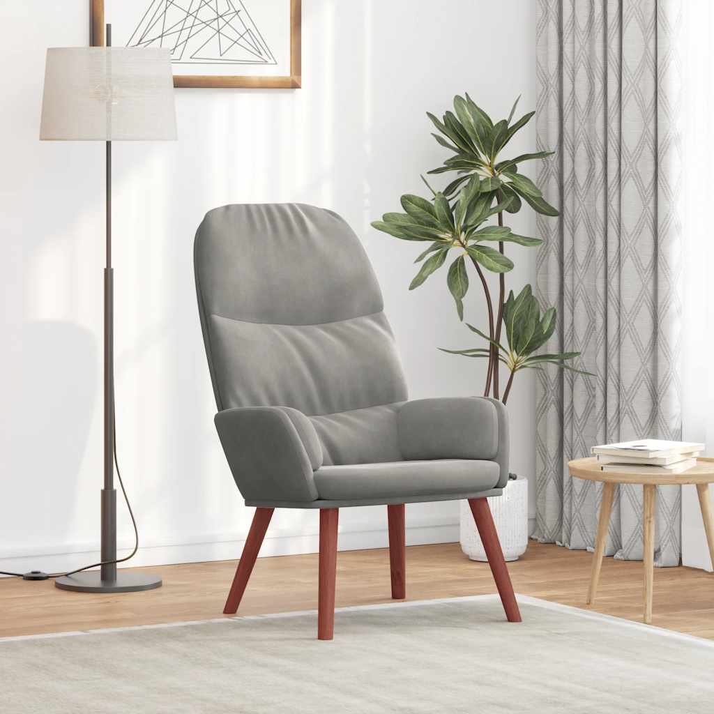 Sedia Relax Grigio Chiaro in Velluto | homemem39