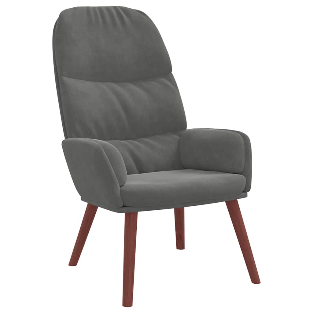 Sedia Relax Grigio Scuro in Velluto | homemem39