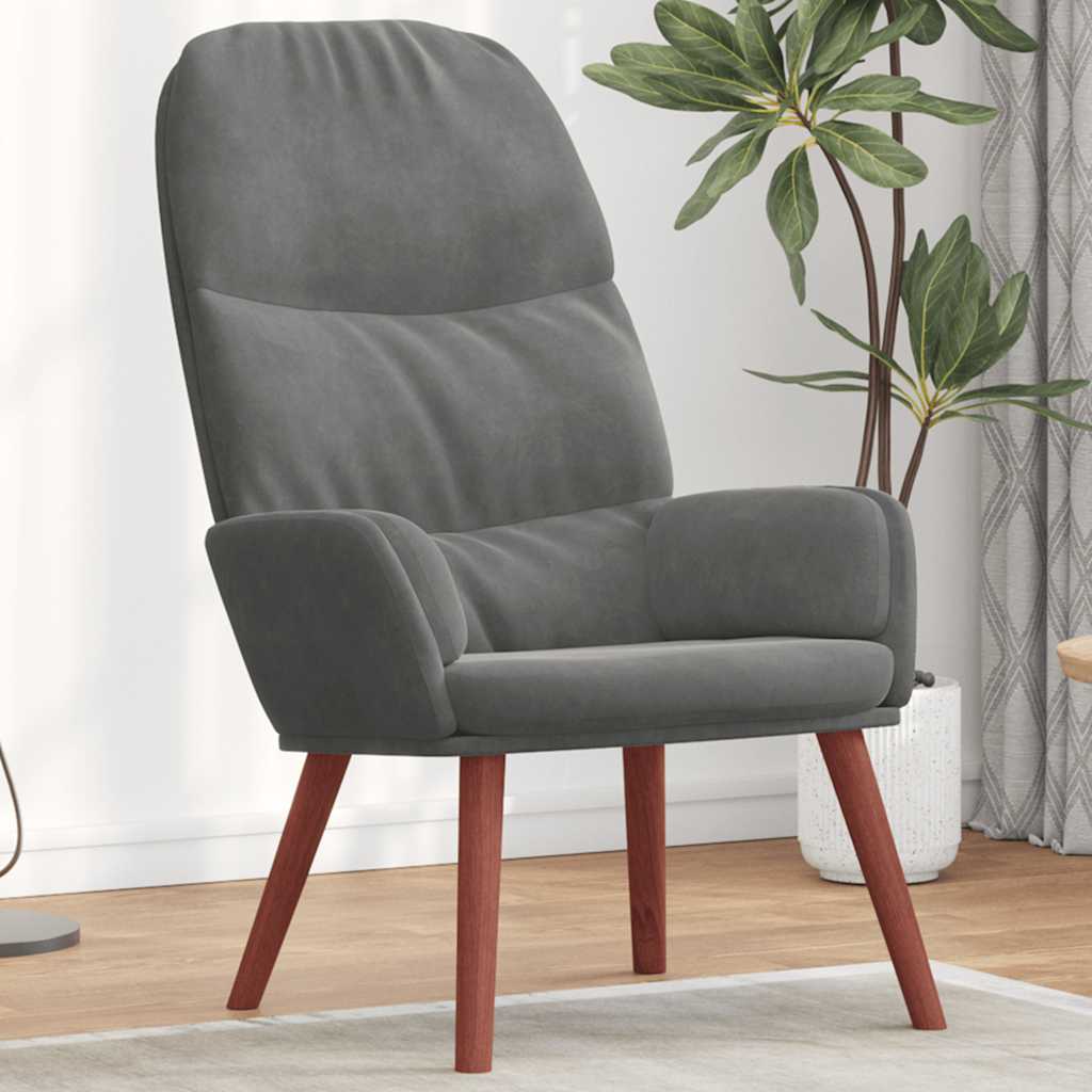 Sedia Relax Grigio Scuro in Velluto | homemem39