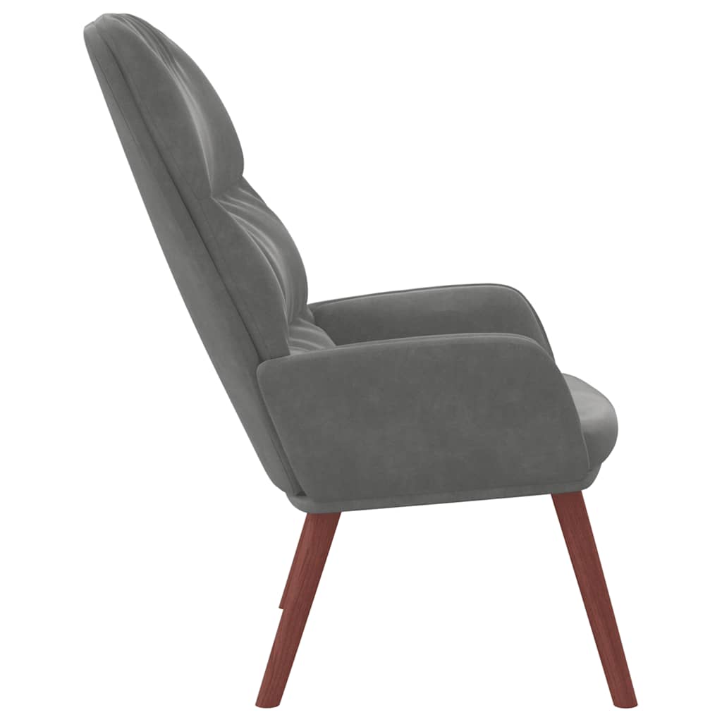 Sedia Relax Grigio Scuro in Velluto | homemem39