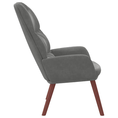Sedia Relax Grigio Scuro in Velluto | homemem39