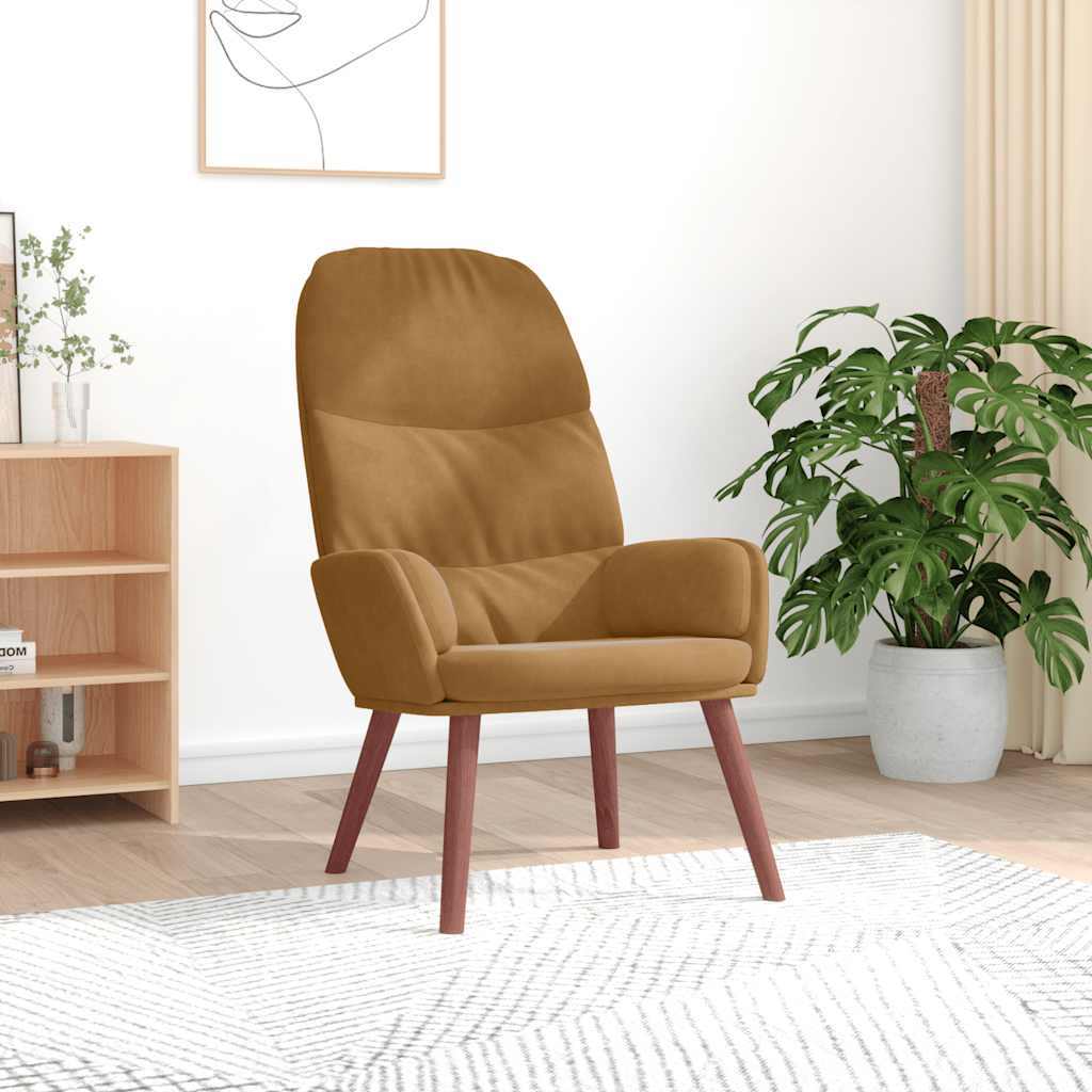 Poltrona Relax Marrone in Velluto | homemem39
