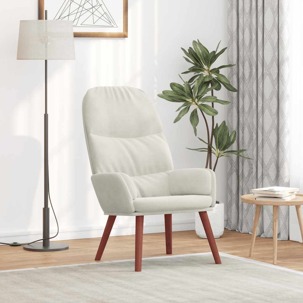 Sedia Relax Bianco Crema Velluto | homemem39