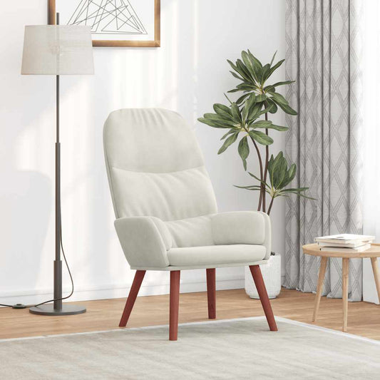 Sedia Relax Bianco Crema Velluto | homemem39