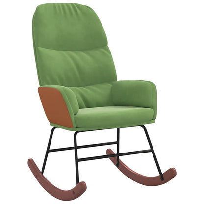 Sedia a Dondolo Verde Chiaro in Velluto - homemem39