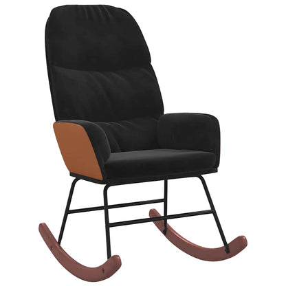 Sedia a Dondolo Nera in Velluto - homemem39