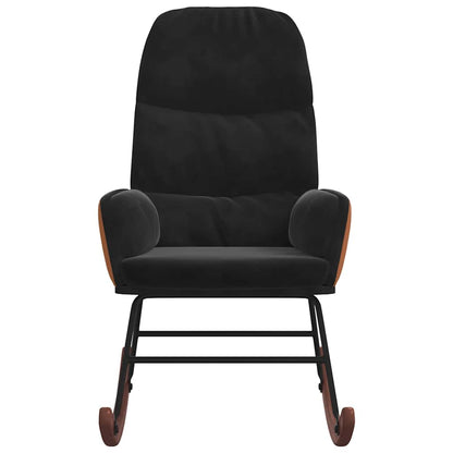 Sedia a Dondolo Nera in Velluto - homemem39