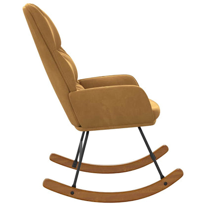Sedia a Dondolo Marrone in Velluto | homemem39