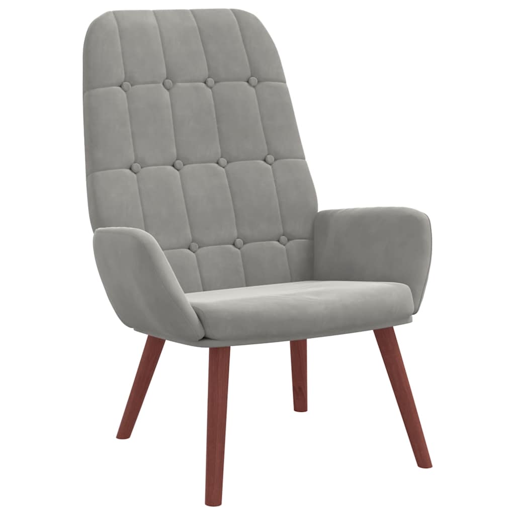 Sedia Relax Grigio Chiaro in Velluto | homemem39