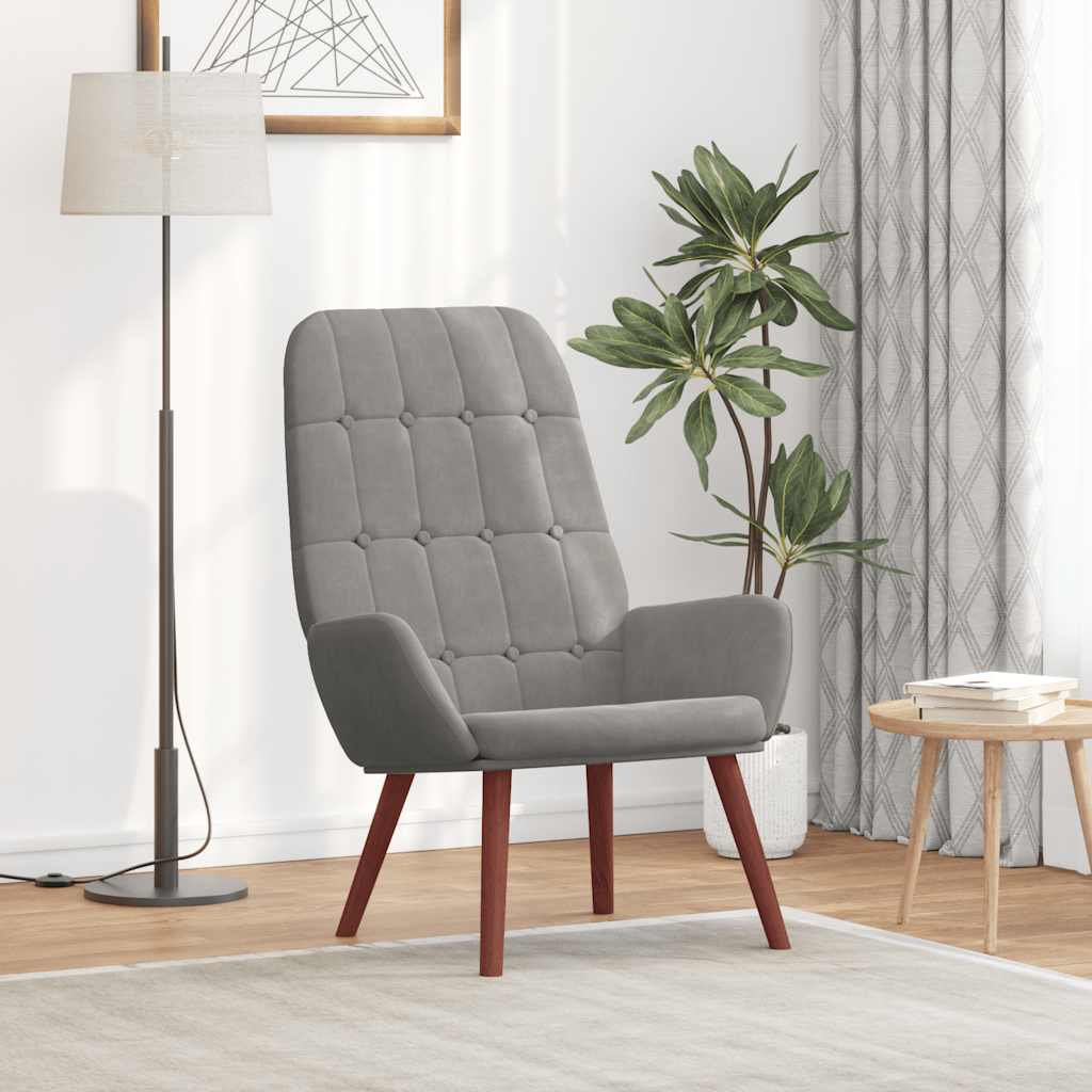 Sedia Relax Grigio Chiaro in Velluto | homemem39