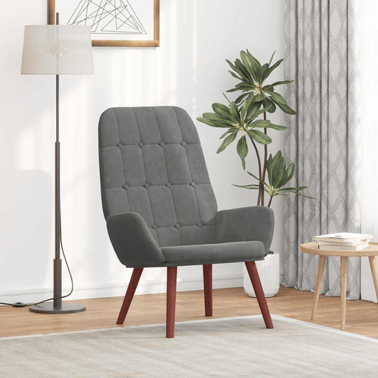 Sedia Relax Grigio Scuro in Velluto | homemem39
