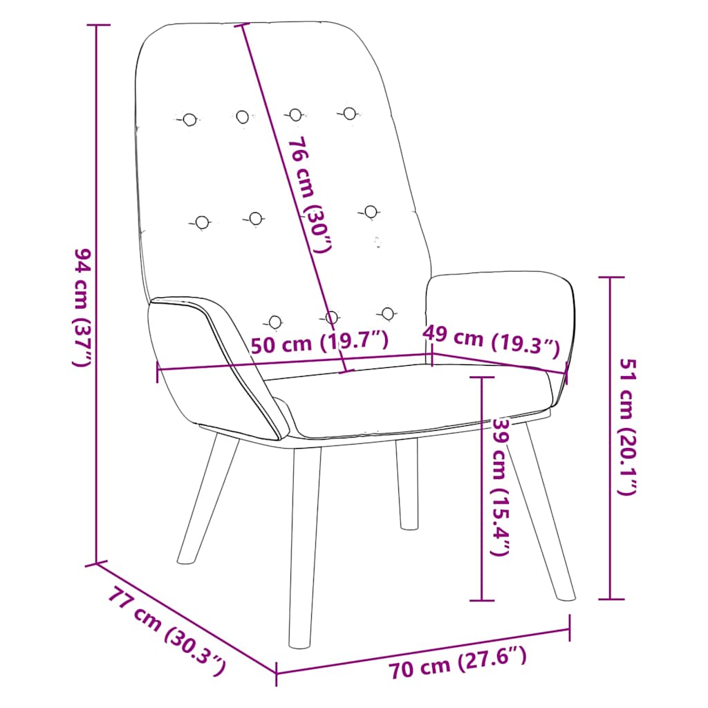 Sedia Relax Grigio Scuro in Tessuto | homemem39