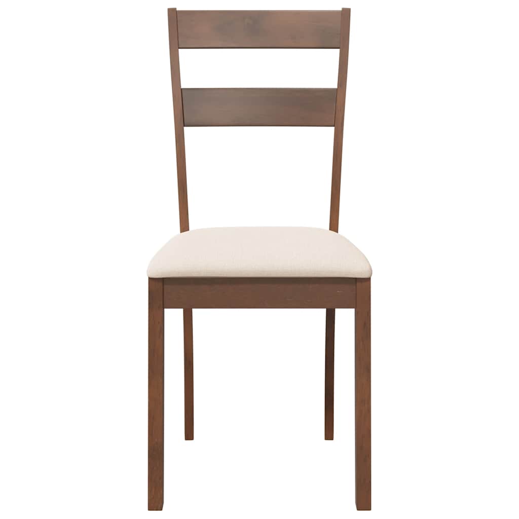 Sedie da Pranzo con Cuscini 2pz Marrone Legno Massello di Hevea | homemem39