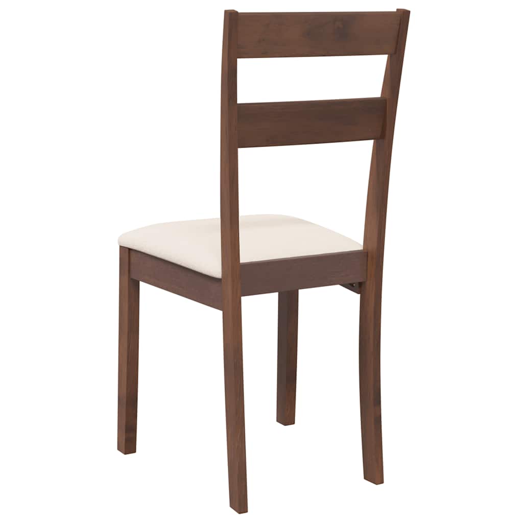 Sedie da Pranzo con Cuscini 2pz Marrone Legno Massello di Hevea | homemem39