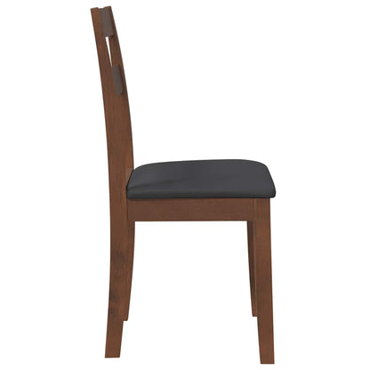 Sedie da Pranzo con Cuscini 2pz Marrone Legno Massello di Hevea