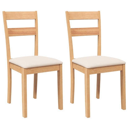 Sedie da Pranzo con Cuscini 2 pz Naturale Legno Massello Hevea | homemem39
