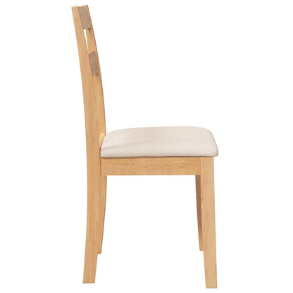 Sedie da Pranzo con Cuscini 2 pz Naturale Legno Massello Hevea | homemem39