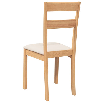 Sedie da Pranzo con Cuscini 2 pz Naturale Legno Massello Hevea | homemem39