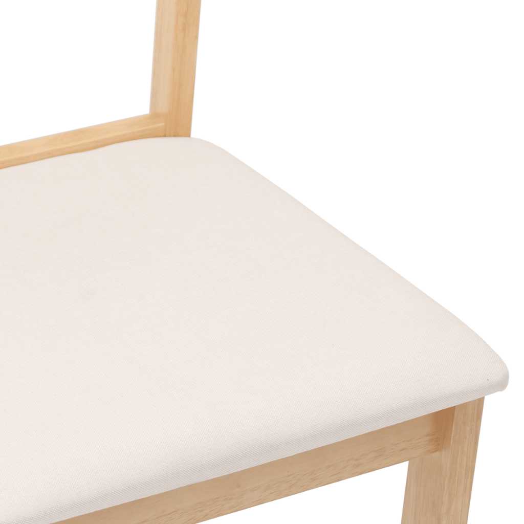 Sedie da Pranzo con Cuscini 2 pz Naturale Legno Massello Hevea | homemem39