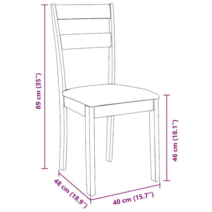 Sedie da Pranzo con Cuscini 2 pz Naturale Legno Massello Hevea | homemem39
