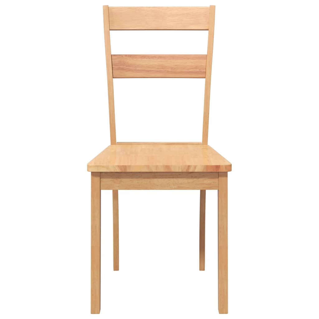 Sedie da Pranzo 2 pz Naturale in Legno Massello di Hevea | homemem39