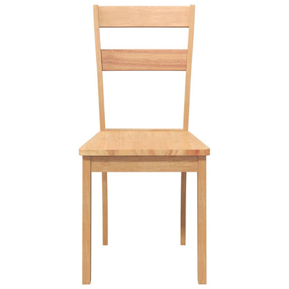 Sedie da Pranzo 2 pz Naturale in Legno Massello di Hevea | homemem39