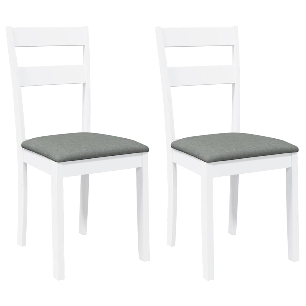 Sedie da Pranzo con Cuscini 2 pz Bianco Legno Massello di Hevea | homemem39
