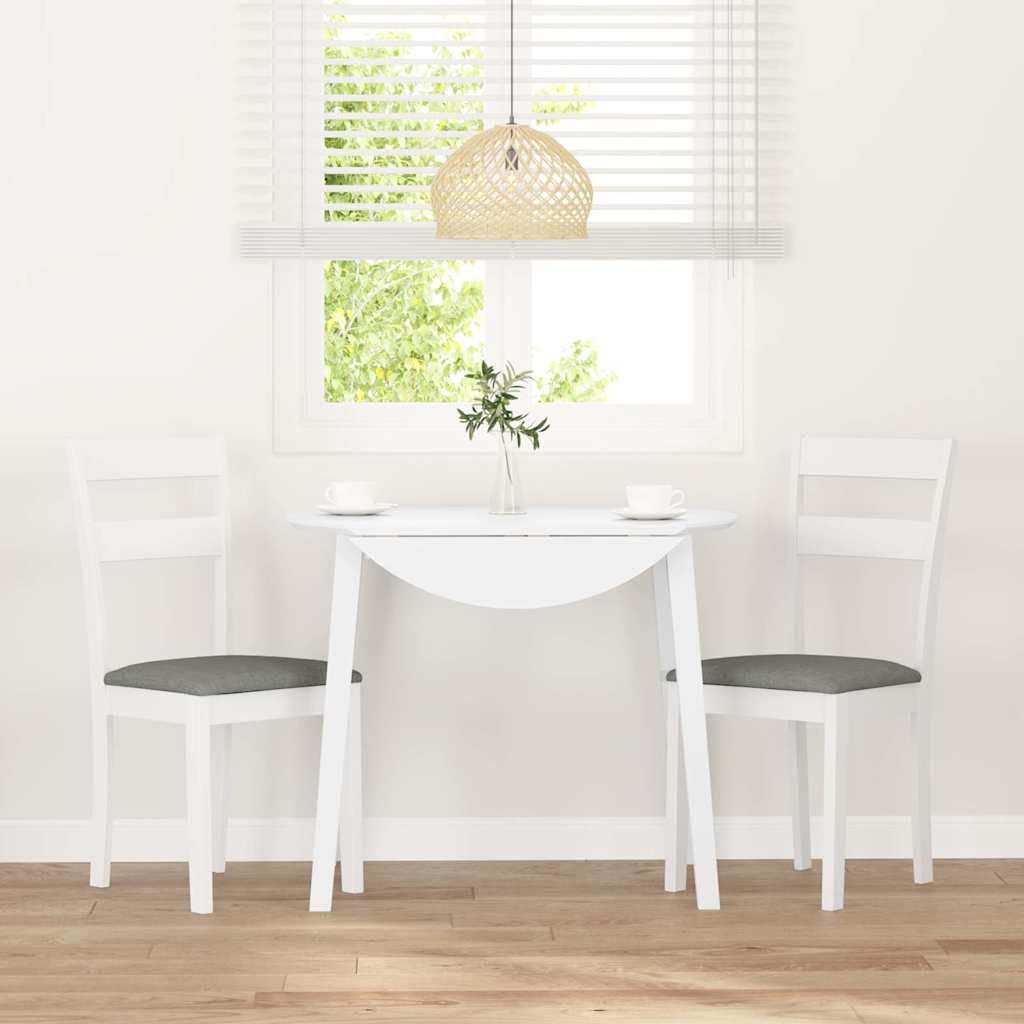 Sedie da Pranzo con Cuscini 2 pz Bianco Legno Massello di Hevea | homemem39