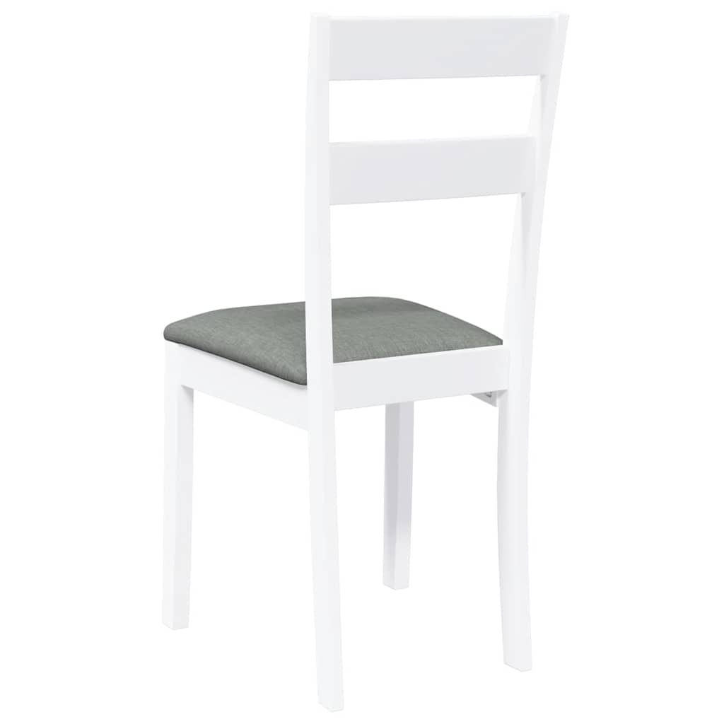 Sedie da Pranzo con Cuscini 2 pz Bianco Legno Massello di Hevea | homemem39