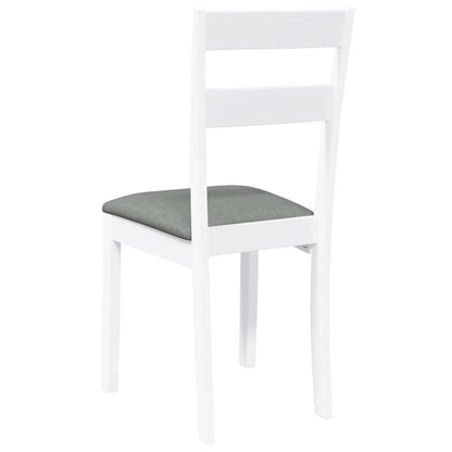 Sedie da Pranzo con Cuscini 2 pz Bianco Legno Massello di Hevea | homemem39