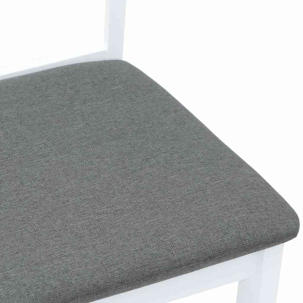 Sedie da Pranzo con Cuscini 2 pz Bianco Legno Massello di Hevea | homemem39