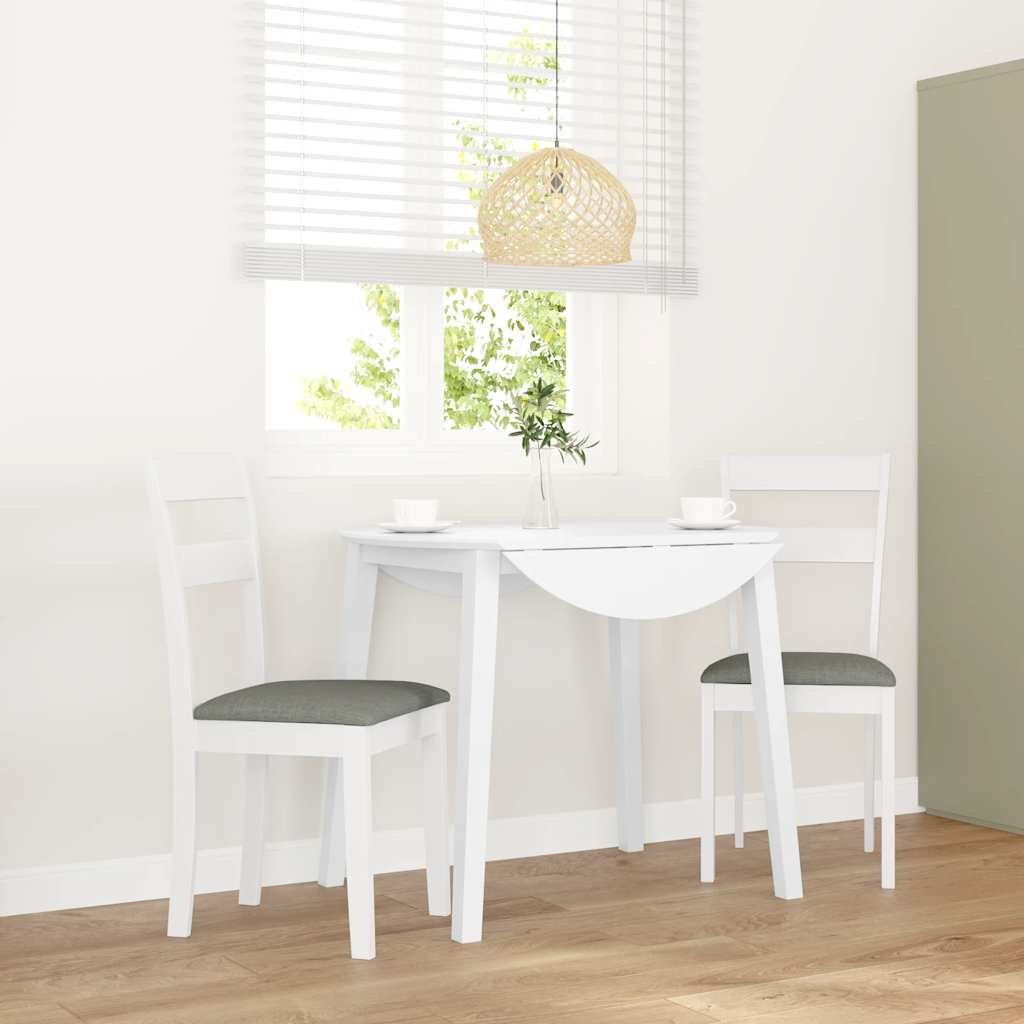 Sedie da Pranzo con Cuscini 2 pz Bianco Legno Massello di Hevea | homemem39