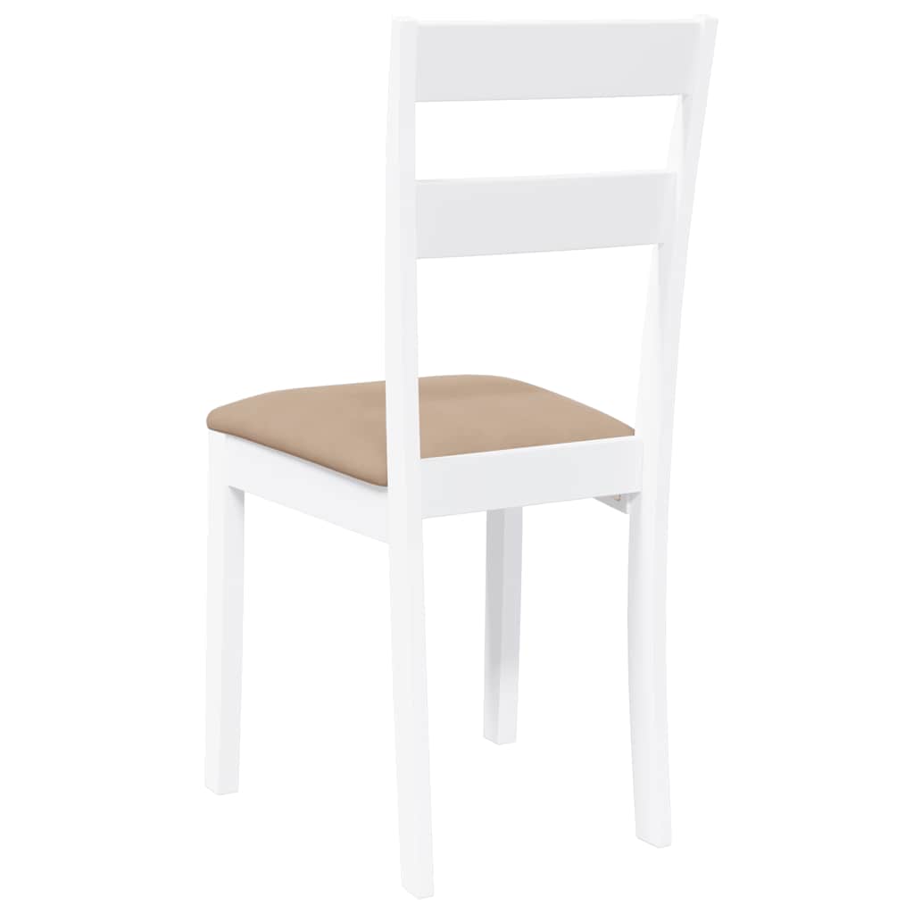 Sedie da Pranzo con Cuscini 2 pz Bianco Legno Massello di Hevea | homemem39