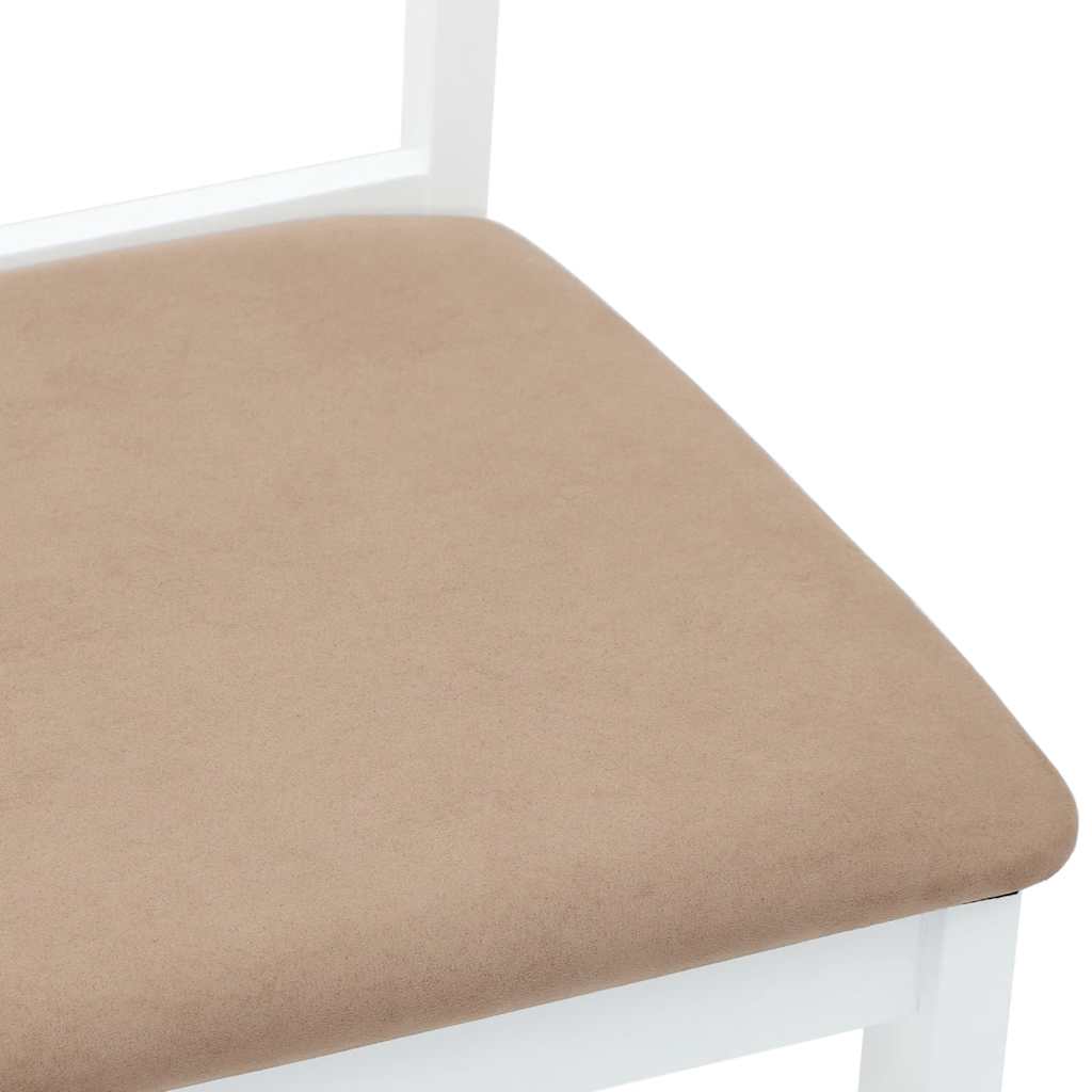 Sedie da Pranzo con Cuscini 2 pz Bianco Legno Massello di Hevea | homemem39