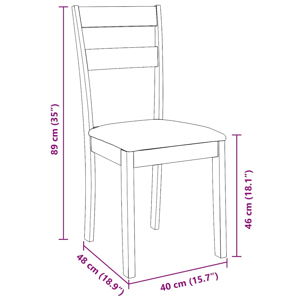 Sedie da Pranzo con Cuscini 2 pz Bianco Legno Massello di Hevea | homemem39