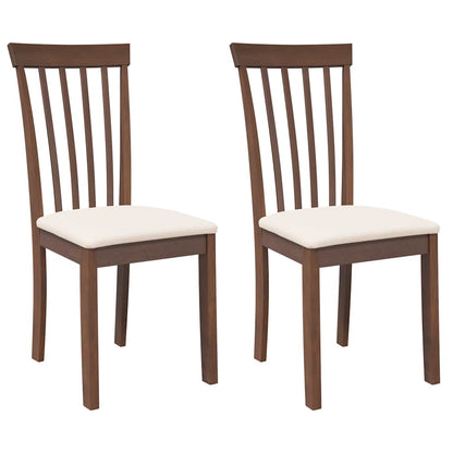 Sedie da Pranzo con Cuscini 2pz Marrone Legno Massello di Hevea | homemem39