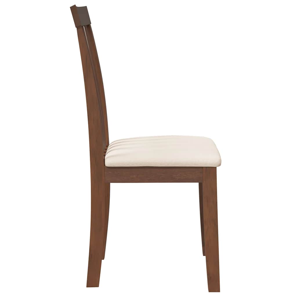 Sedie da Pranzo con Cuscini 2pz Marrone Legno Massello di Hevea | homemem39