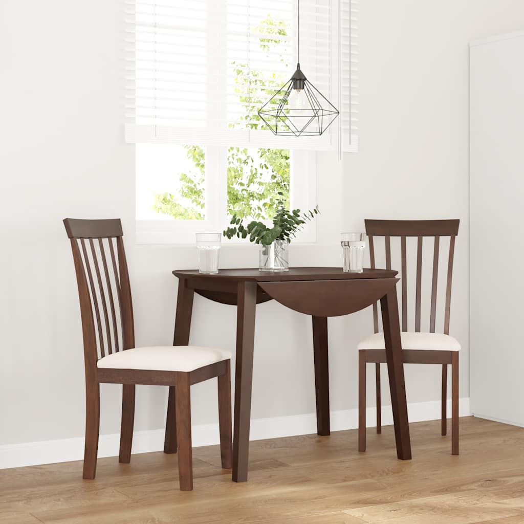 Sedie da Pranzo con Cuscini 2pz Marrone Legno Massello di Hevea | homemem39