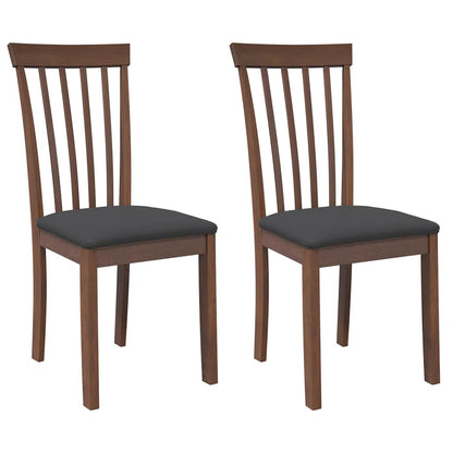 Sedie da Pranzo con Cuscini 2pz Marrone Legno Massello di Hevea | homemem39