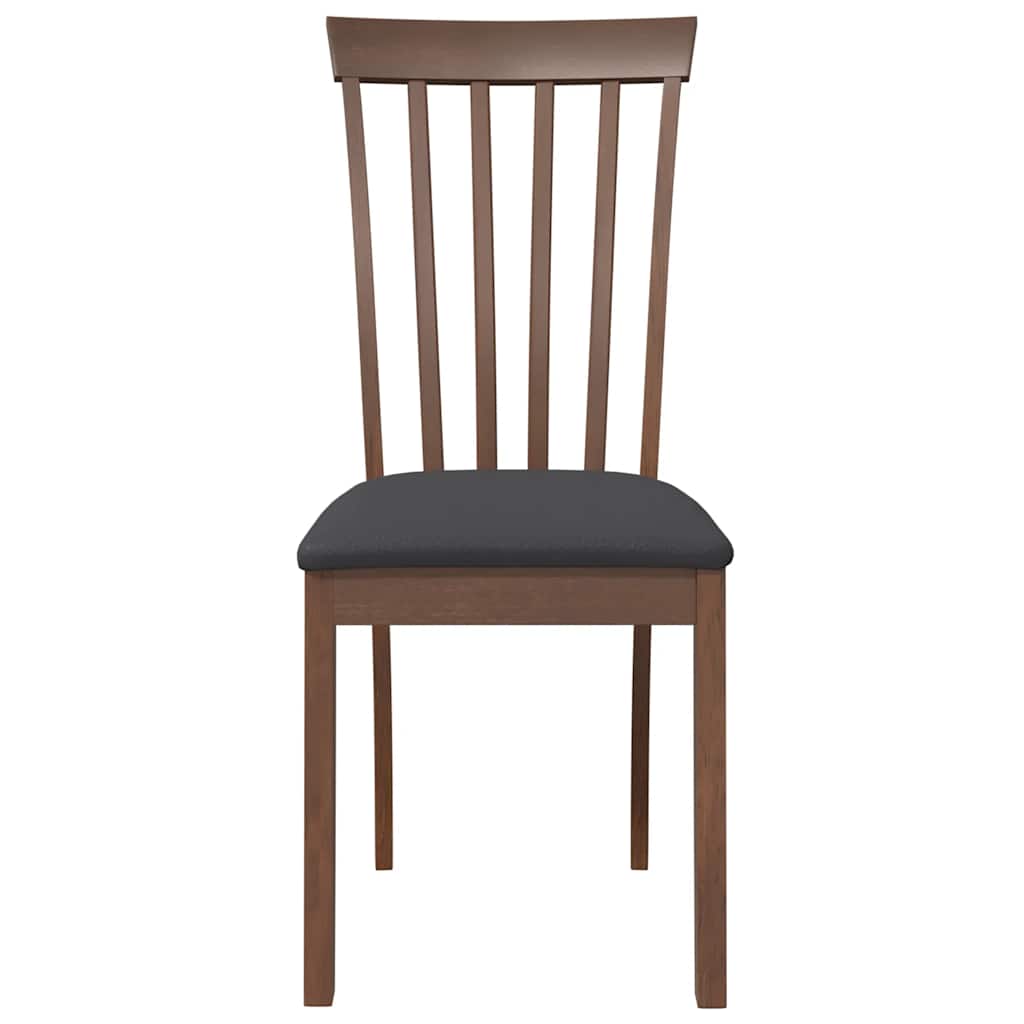 Sedie da Pranzo con Cuscini 2pz Marrone Legno Massello di Hevea | homemem39