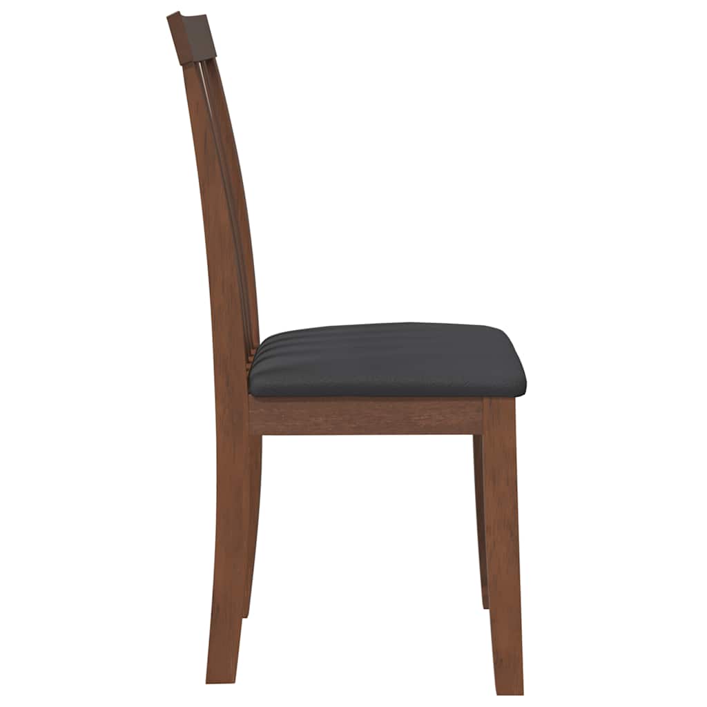 Sedie da Pranzo con Cuscini 2pz Marrone Legno Massello di Hevea | homemem39