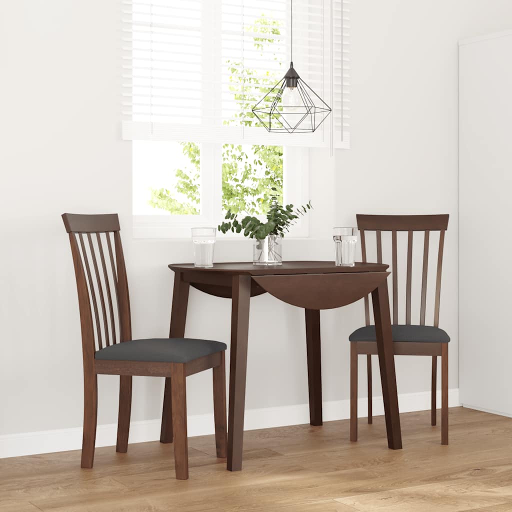 Sedie da Pranzo con Cuscini 2pz Marrone Legno Massello di Hevea | homemem39