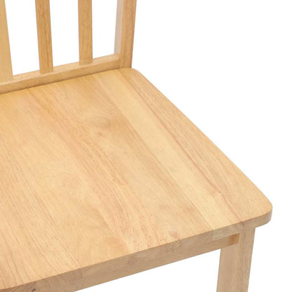 Sedie da Pranzo 2 pz Naturale in Legno Massello di Hevea | homemem39
