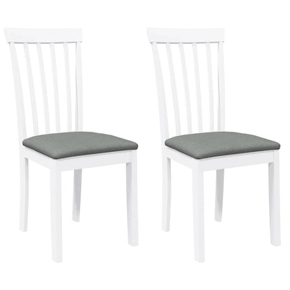 Sedie da Pranzo con Cuscini 2 pz Bianco Legno Massello di Hevea | homemem39