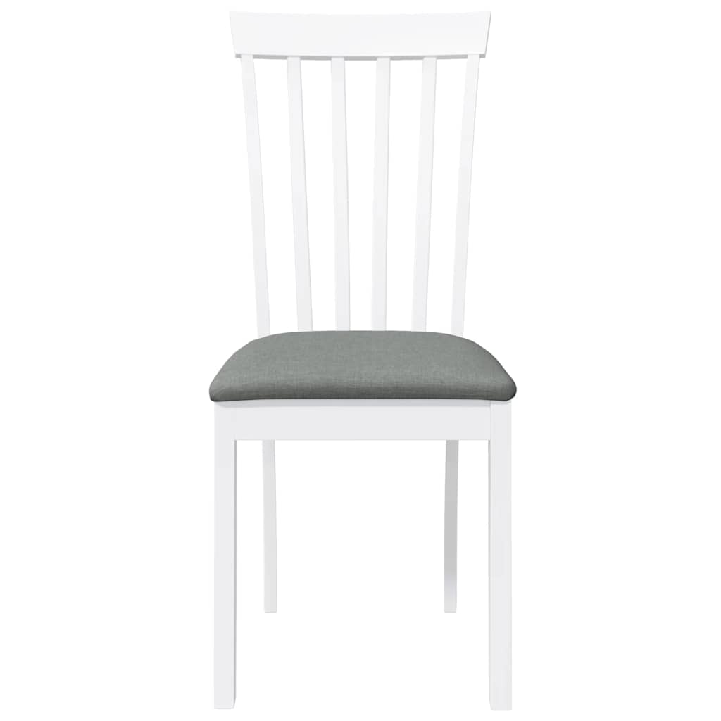 Sedie da Pranzo con Cuscini 2 pz Bianco Legno Massello di Hevea | homemem39