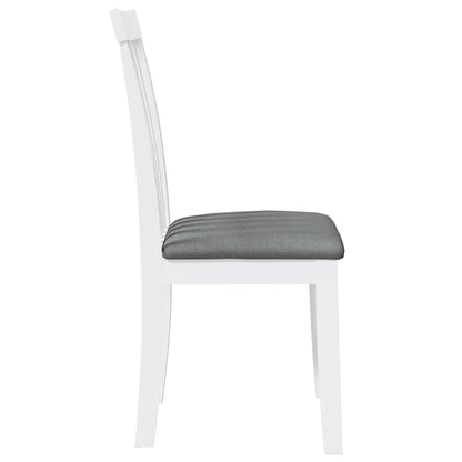 Sedie da Pranzo con Cuscini 2 pz Bianco Legno Massello di Hevea | homemem39