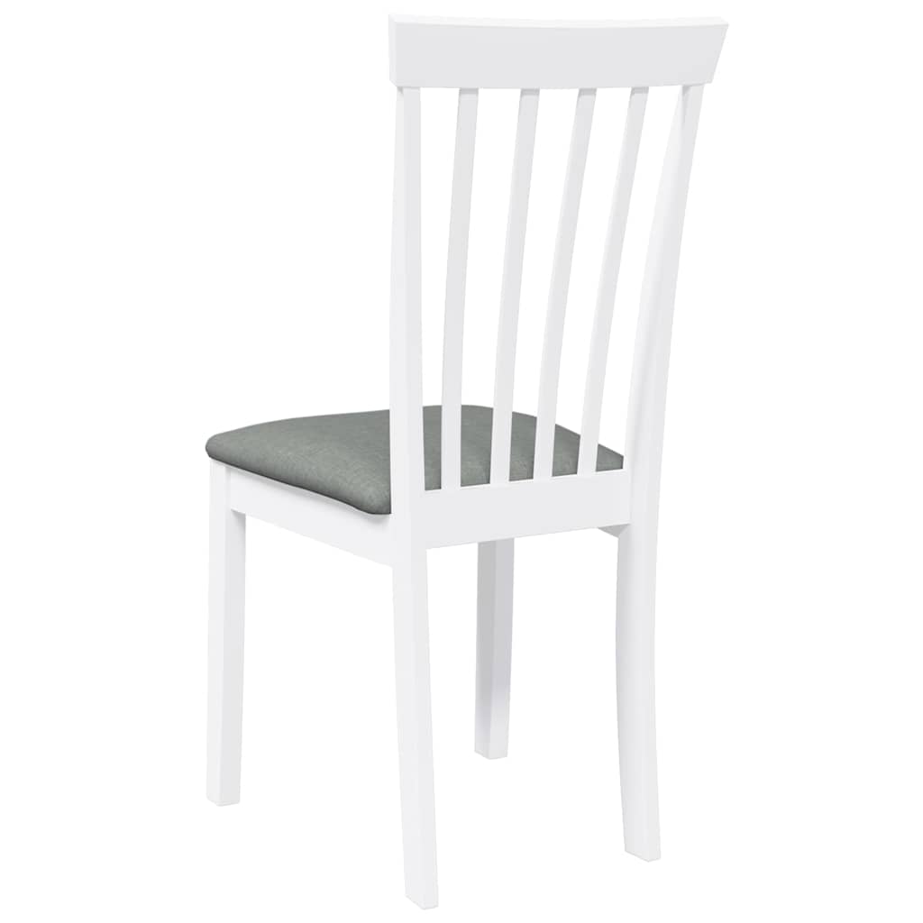 Sedie da Pranzo con Cuscini 2 pz Bianco Legno Massello di Hevea | homemem39