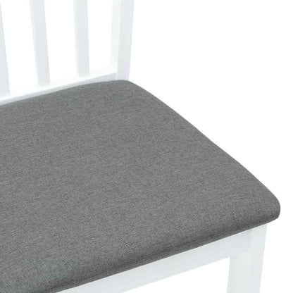 Sedie da Pranzo con Cuscini 2 pz Bianco Legno Massello di Hevea | homemem39